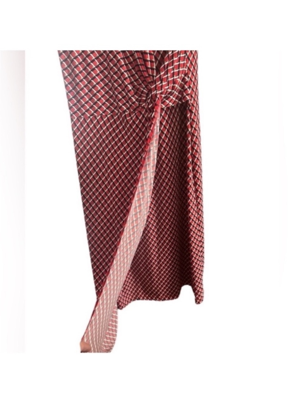 NWT Banana Republic Sleeveless Women’s Red and Navy Geometric Wrap Dress - Picture 12 of 16